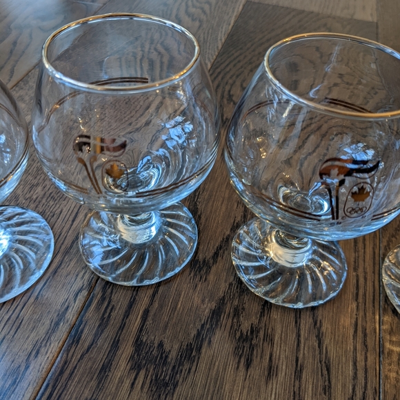 Vintage 1988 Calgary Olympic Torch Gold Trim Brandy Glasses - Picture 6 of 7